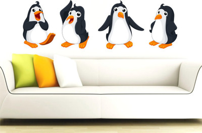 Stickerberry 60 cm Cute Dancing Penguin Wall Sticker for home décor Self Adhesive Sticker(Pack of 1)