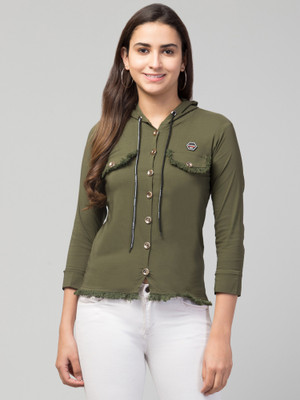 Sidra Enterprises 3/4th Sleeve Solid Women Sweatshirt