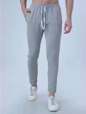Divdot Solid Men Grey Track Pants