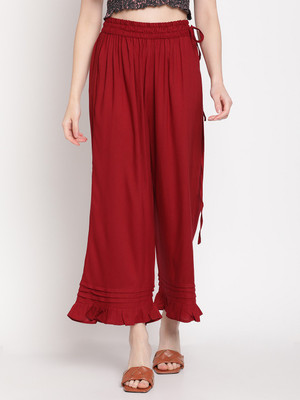 TAG-7 Flared Women Maroon Trousers