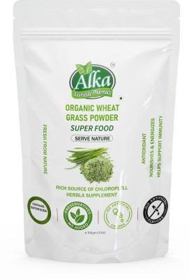 ALKA AYURVEDIC PHARMACY Pure Natural Organic Wheat Grass Powder (Thinopyrum)(100 g)