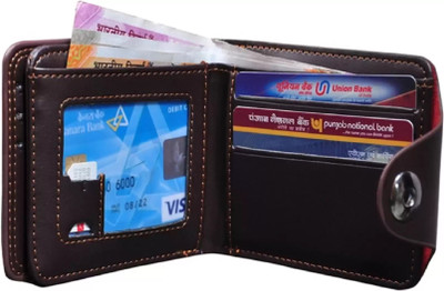 ISAAK Men Brown Artificial Leather Wallet(2 Card Slots)