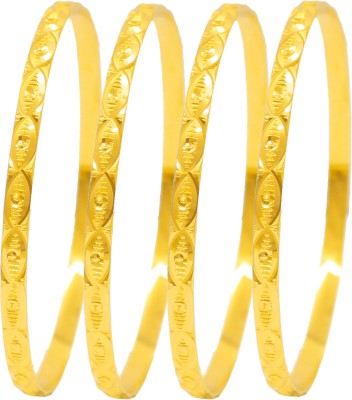 SAIYONI Brass Gold-plated Bangle Set(Pack of 4)