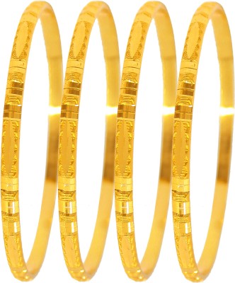 SAIYONI Brass Gold-plated Bangle Set(Pack of 4)