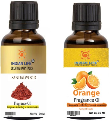 indianlife Pure Scented Oil Sandalwood Orange for Diffuser Oils,Soap,Candel Spray,Perfumes,(60 ml)