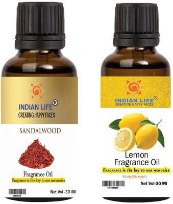 indianlife Sandalwood Lemon for Diffuser Oils, Soap,Candel Spray,Perfumes,Home Scents,(60 ml)