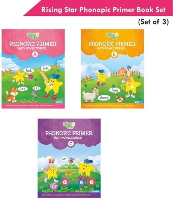 Rising Star Phonopic Primer (With Vowel Stories) Books Set of 3| 2-5 Letters Words| Phonic Activity Book| Ages 3-7 Years(Paperback, Rising Star)