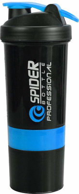 geutejj 500 ml Plastic Shaker(Pack of 1, Black, Blue)