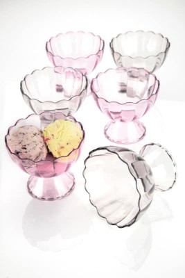 LAXMAN POLY ENGINEERING Plastic Dessert Bowl Ice Cream Cup 6Pcs Set Plastic Dessert Bowl (Clear, Pack of 6)(Pack of 6, White)