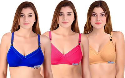 MOMCARE Premium Women Maternity/Nursing Non Padded Bra(Multicolor)