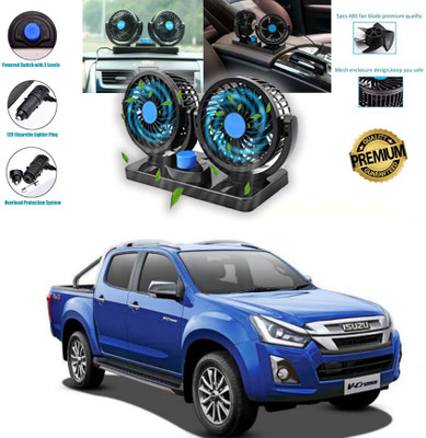 Gadiparts ™ Car Fan 12V 360 Head 2 Speed Quiet Strong for D max V-Cross Car Interior Fan(12 V)