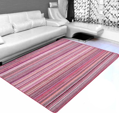 Saral Home Pink Polyester Carpet(4 ft,  X 6 ft, Rectangle)