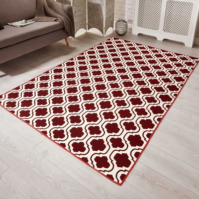 Saral Home Maroon Cotton Carpet(6 ft,  X 4 ft, Rectangle)