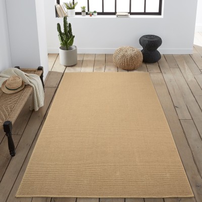Saral Home Beige Cotton Carpet(6 ft,  X 9 ft, Rectangle)