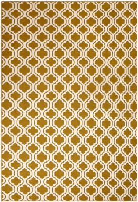 Saral Home Yellow Cotton Carpet(6 ft,  X 4 ft, Rectangle)