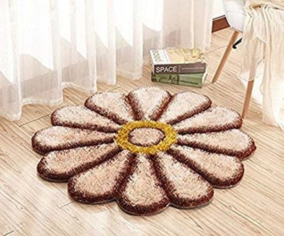 SPA Furnishing Beige Polyester Area Rug(3 ft,  X 91 cm, Circle)