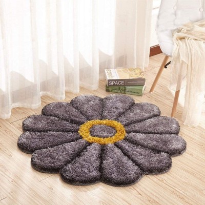 SPA Furnishing Grey Polyester Area Rug(3 ft,  X 3 ft, Circle)