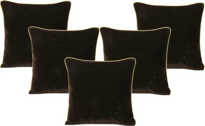 Riara Plain Cushions Cover(Pack of 5, 25 cm*25 cm, Brown, Gold)