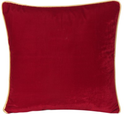 Riara Plain Cushions Cover(30 cm*30 cm, Maroon, Gold)