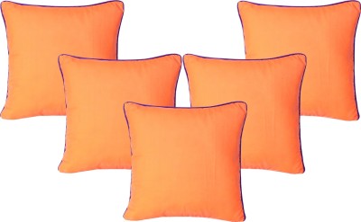 Riara Plain Cushions Cover(Pack of 5, 25 cm*25 cm, Orange, Purple)