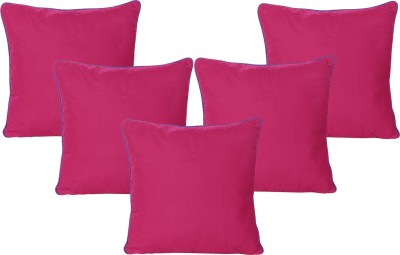 Riara Plain Cushions Cover(Pack of 5, 30 cm*30 cm, Pink, Purple)
