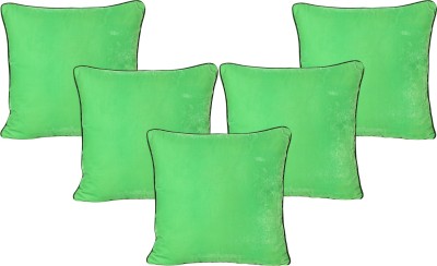 Riara Plain Cushions Cover(Pack of 5, 46 cm*46 cm, Light Green, Dark Green)