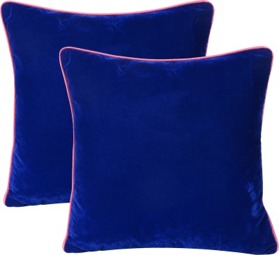 Riara Plain Cushions Cover(Pack of 2, 30 cm*30 cm, Blue, Pink)