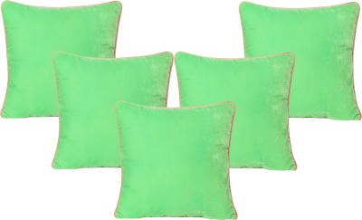 Riara Plain Cushions Cover(Pack of 5, 25 cm*25 cm, Light Green, Pink)