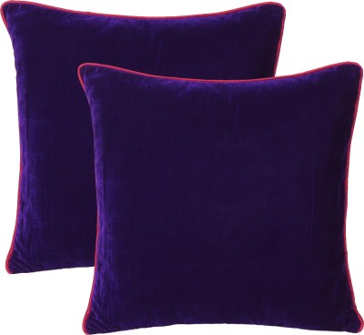 Riara Plain Cushions Cover(Pack of 2, 50 cm*50 cm, Purple, Red)