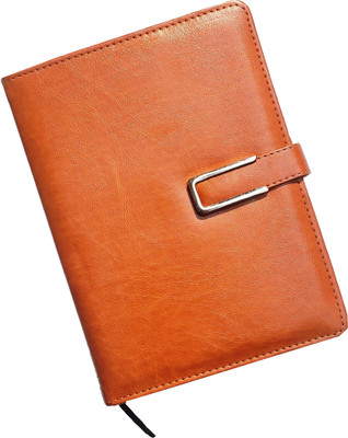 Excel Leather Hard Bound Notebook Journal Diary For Office Use With Loop A5 Note Book RULED 200 Pages(Brown)