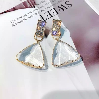 Shining Diva Latest Fancy Stylish Gold Plated Austrian Crystal Earrings Crystal Alloy Drops & Danglers