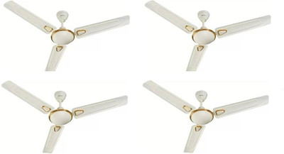 BAJAJ EDGE HS DECO 1200 mm Opal White CF 1200 mm Energy Saving 3 Blade Ceiling Fan (White, Pack of 4)