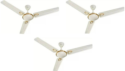 BAJAJ EDGE HS DECO 1200 mm Opal White CF 1200 mm Energy Saving 3 Blade Ceiling Fan (White, Pack of 3)