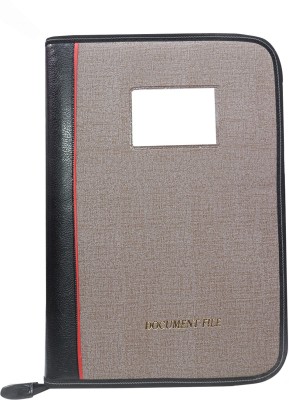 Kopila PU Leather Document Carry Bag File Folder(Set Of 1, Red, Light Grey)