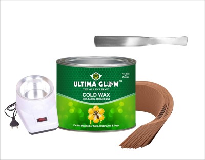 Ultima glow ax whitecold wax and w heater 595 (gram) (arms, legs and under arms) strips and sticks Wax (595 g) Cold wax Wax(595 g)