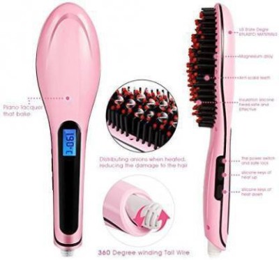 PreciousPearl PPHTSS53 Hair Straightener Brush(Pink)