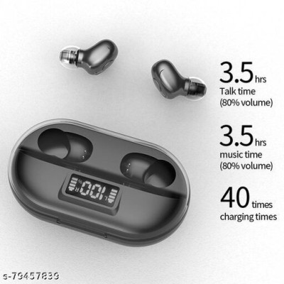 ashron Earbuds TWS T2Buds Wireless Smart Earphone with Power Bank & Charging Case C14 Bluetooth Headset(Black, True Wireless)