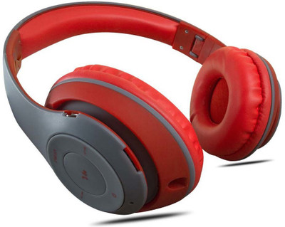 Zohlo Best Powerful Bass Wireless Bluetooth Portable Sports Mini Headphone with Mic Bluetooth(Red, On the Ear)