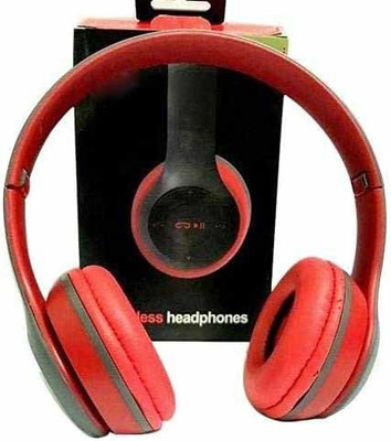 Zohlo Super Quality over The Head Wireless Bluetooth Portable Mini Headphone with Mic Bluetooth(Red, On the Ear)