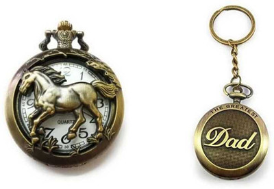 JAINSON MARTIN Combo Of Horse Watch Gandhi & Dad Keychain And Antique Keychain Key Chain