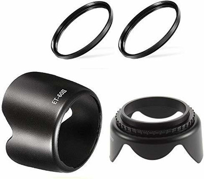 MILLETS Combo ET60 Flower Lens Hood & 58mm & 2pcs 58mm UV Lens Filter Camera Lens  Lens Hood(58 mm, Black)