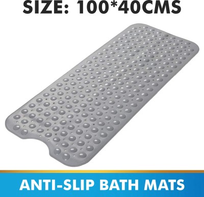 Lifekrafts PVC (Polyvinyl Chloride) Bathroom Mat(Grey 100X40, Large)