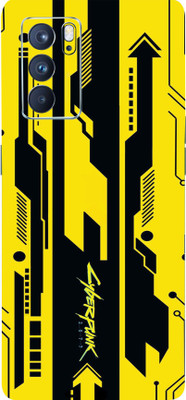 Mclaxa Yellow Cyber Mobile Back Skin Warp, Yellow Cyber, OPPO RENO 6PRO Mobile Skin(Yellow Cyber Skin With Super Matte Finish)