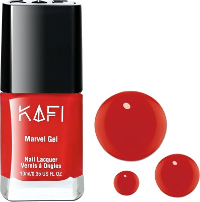 KAFI Gel Finish Nail Polish - Long lasting, Non Toxic, High Shine, Vegan, 10-Free Formula, SalonPro - (Imperial Red) The Wedding Dress!