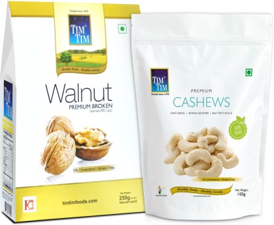 Tim Tim Premium Broken Walnuts Kernels and Premium Cashews, Walnuts(2 x 175 g)