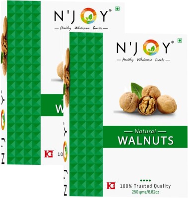 N'Joy Kashmiri Light Amber Halves/Quarters Walnut Kernel Without Shell Walnuts(2 x 250 g)