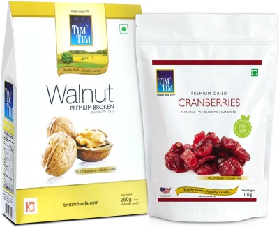 Tim Tim Premium broken walnuts and premium Dried Cranberries, Walnuts(2 x 175 g)