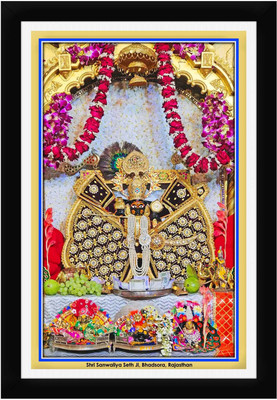 Braj Art Gallery Shri Sanwaliya Seth Shringaar Darshan Photo Frame Digital Reprint 19.5 inch x 13.5 inch Painting(With Frame)
