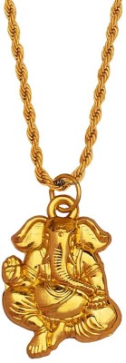 Shiv Jagdamba Religious Lord Shree Ganesh Lockcet With Chain Gold-plated Stainless Steel Pendant