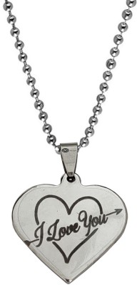 Shiv Jagdamba I LOVE YOU Heart Arrow Lovers Cupid's Necklace For Boy And Girls Couple Sterling Silver Stainless Steel Pendant